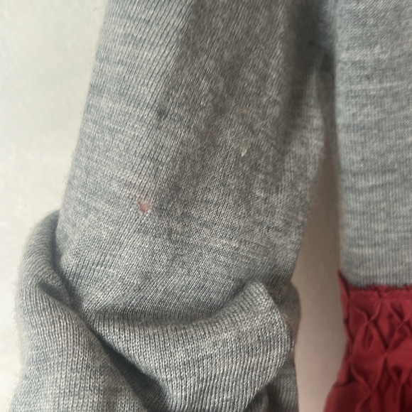 Manoush Merino and Silk sweater, colourblock tiered ruffle button size large - Picture 6 of 9